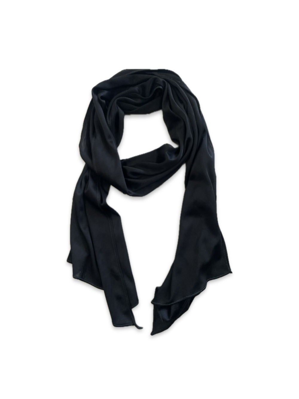 Classic Black Lightweight Unisex Long Scarf - Picture 4 of 10